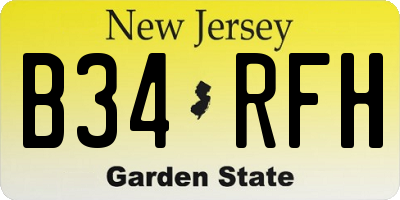 NJ license plate B34RFH