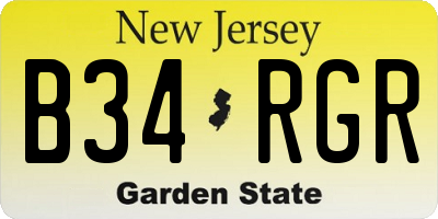 NJ license plate B34RGR