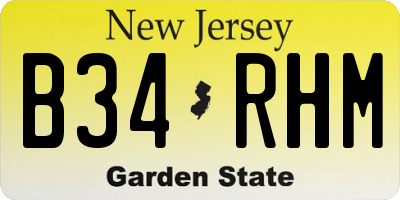 NJ license plate B34RHM