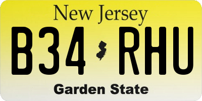 NJ license plate B34RHU