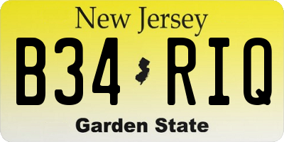 NJ license plate B34RIQ