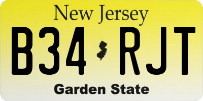 NJ license plate B34RJT