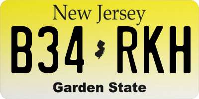 NJ license plate B34RKH