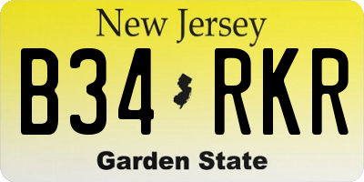 NJ license plate B34RKR