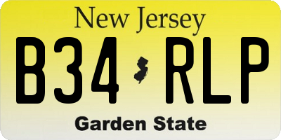 NJ license plate B34RLP