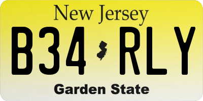 NJ license plate B34RLY