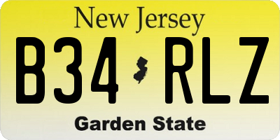 NJ license plate B34RLZ