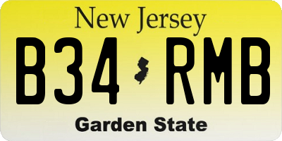 NJ license plate B34RMB