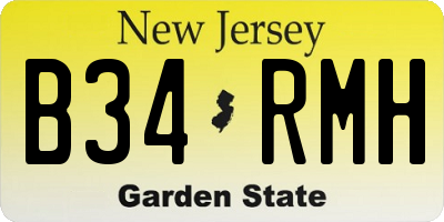 NJ license plate B34RMH