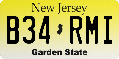 NJ license plate B34RMI