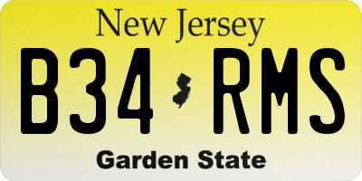NJ license plate B34RMS