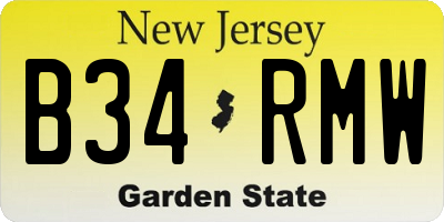 NJ license plate B34RMW