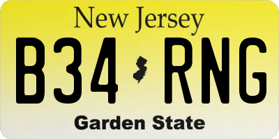NJ license plate B34RNG