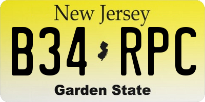 NJ license plate B34RPC