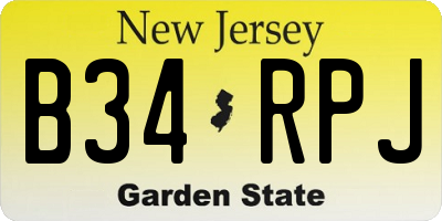 NJ license plate B34RPJ