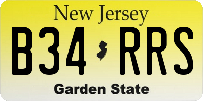 NJ license plate B34RRS