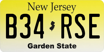 NJ license plate B34RSE