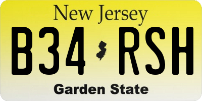NJ license plate B34RSH