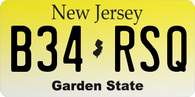 NJ license plate B34RSQ