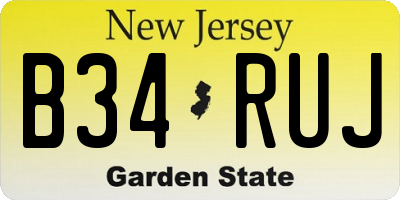 NJ license plate B34RUJ