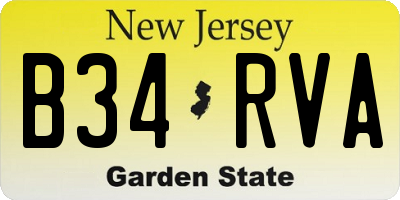NJ license plate B34RVA