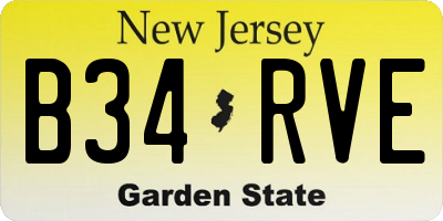 NJ license plate B34RVE