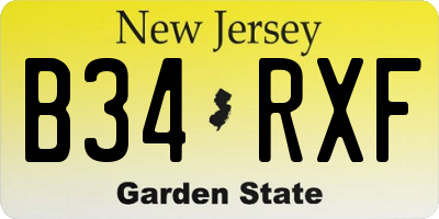NJ license plate B34RXF