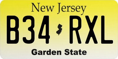 NJ license plate B34RXL