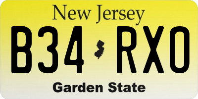 NJ license plate B34RXO