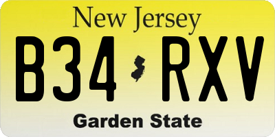 NJ license plate B34RXV