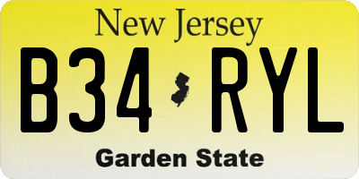 NJ license plate B34RYL