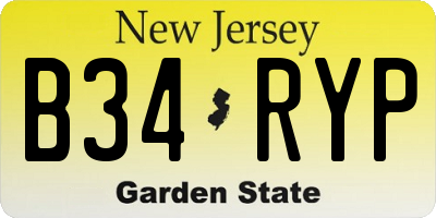 NJ license plate B34RYP