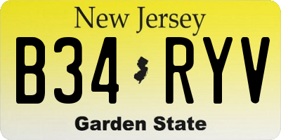 NJ license plate B34RYV
