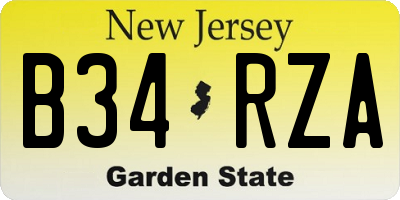 NJ license plate B34RZA