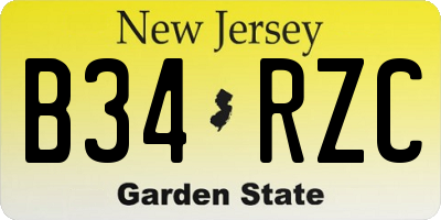 NJ license plate B34RZC
