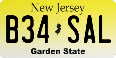 NJ license plate B34SAL