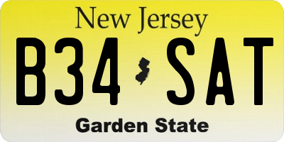 NJ license plate B34SAT