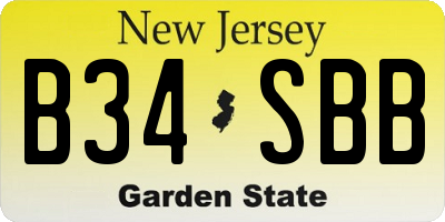 NJ license plate B34SBB
