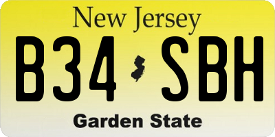 NJ license plate B34SBH