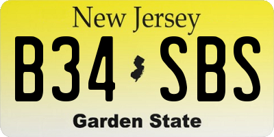NJ license plate B34SBS