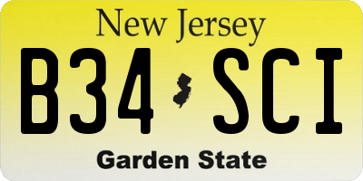 NJ license plate B34SCI