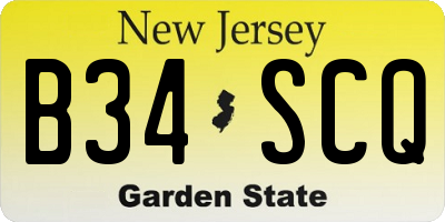 NJ license plate B34SCQ