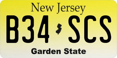 NJ license plate B34SCS