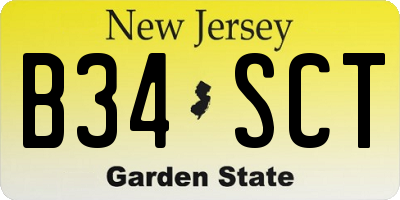 NJ license plate B34SCT