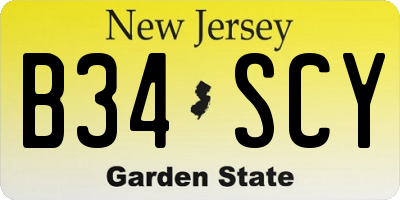NJ license plate B34SCY