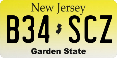 NJ license plate B34SCZ