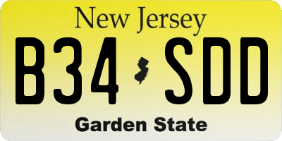 NJ license plate B34SDD