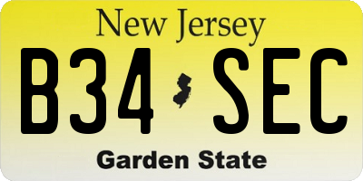 NJ license plate B34SEC