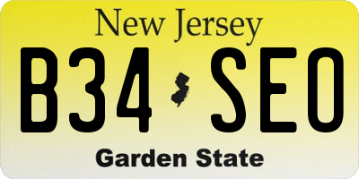 NJ license plate B34SEO