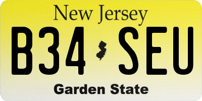 NJ license plate B34SEU
